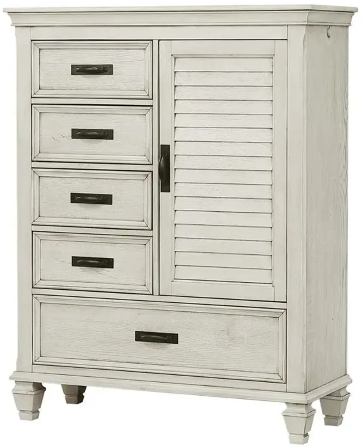 Coaster Franco 5-Drawer Door Chest Distressed White