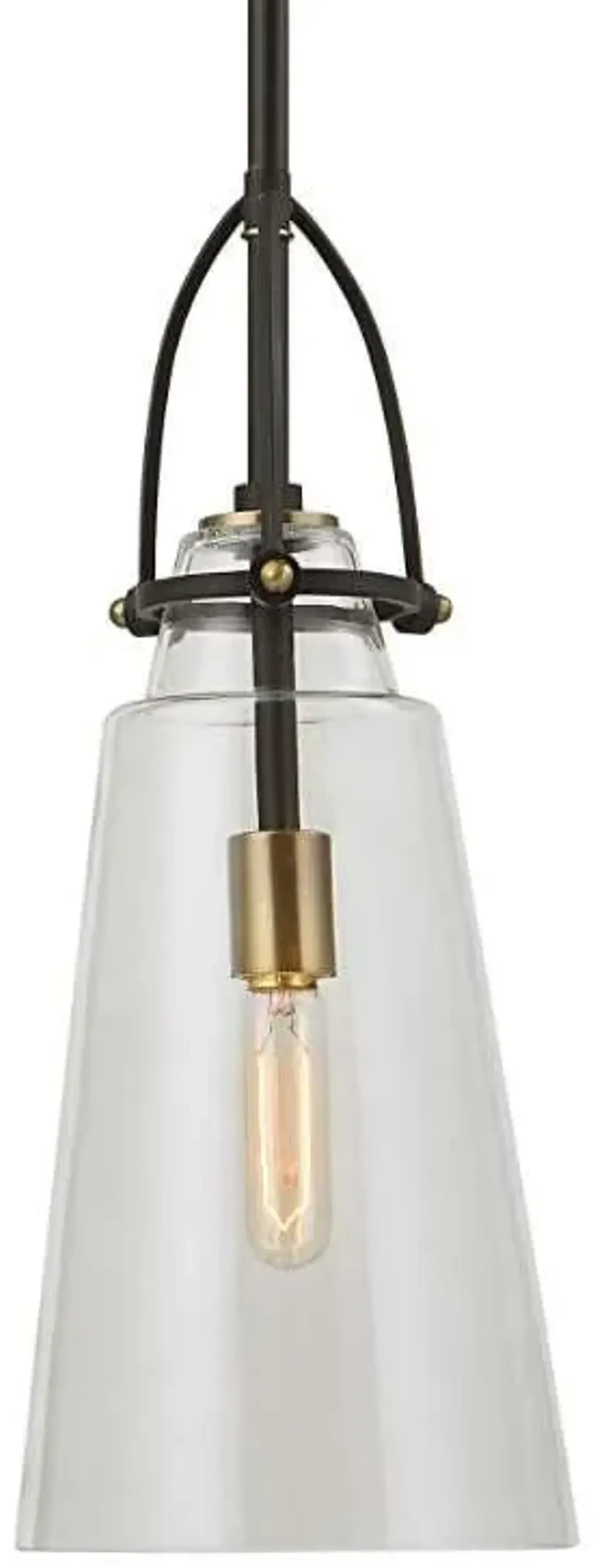 Uttermost Saugus 1-Light Antique Brass/Black Pendant