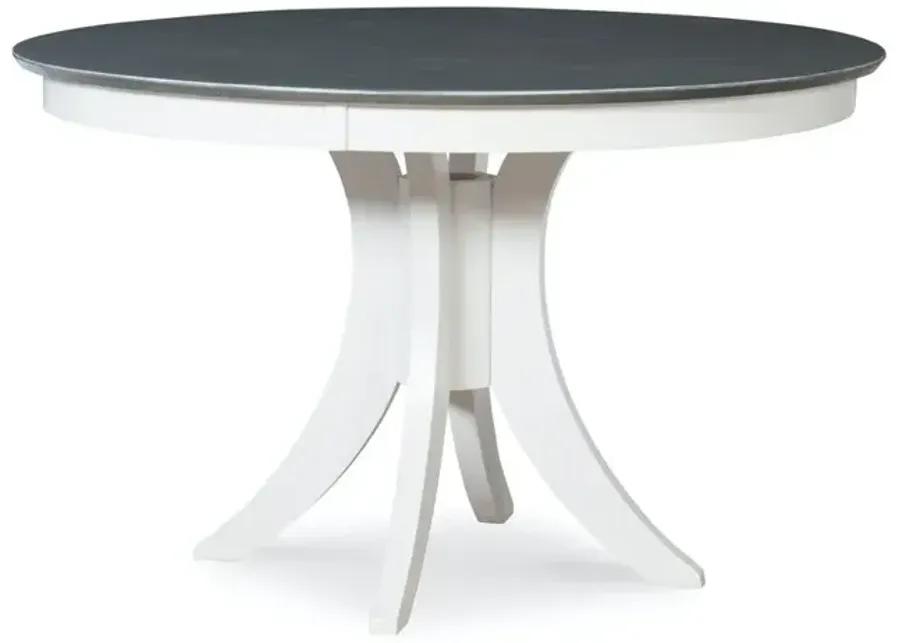 COSMOPOLITAN 30" SIENA PEDESTAL TABLE IN HEATHER GRAY & WHITE