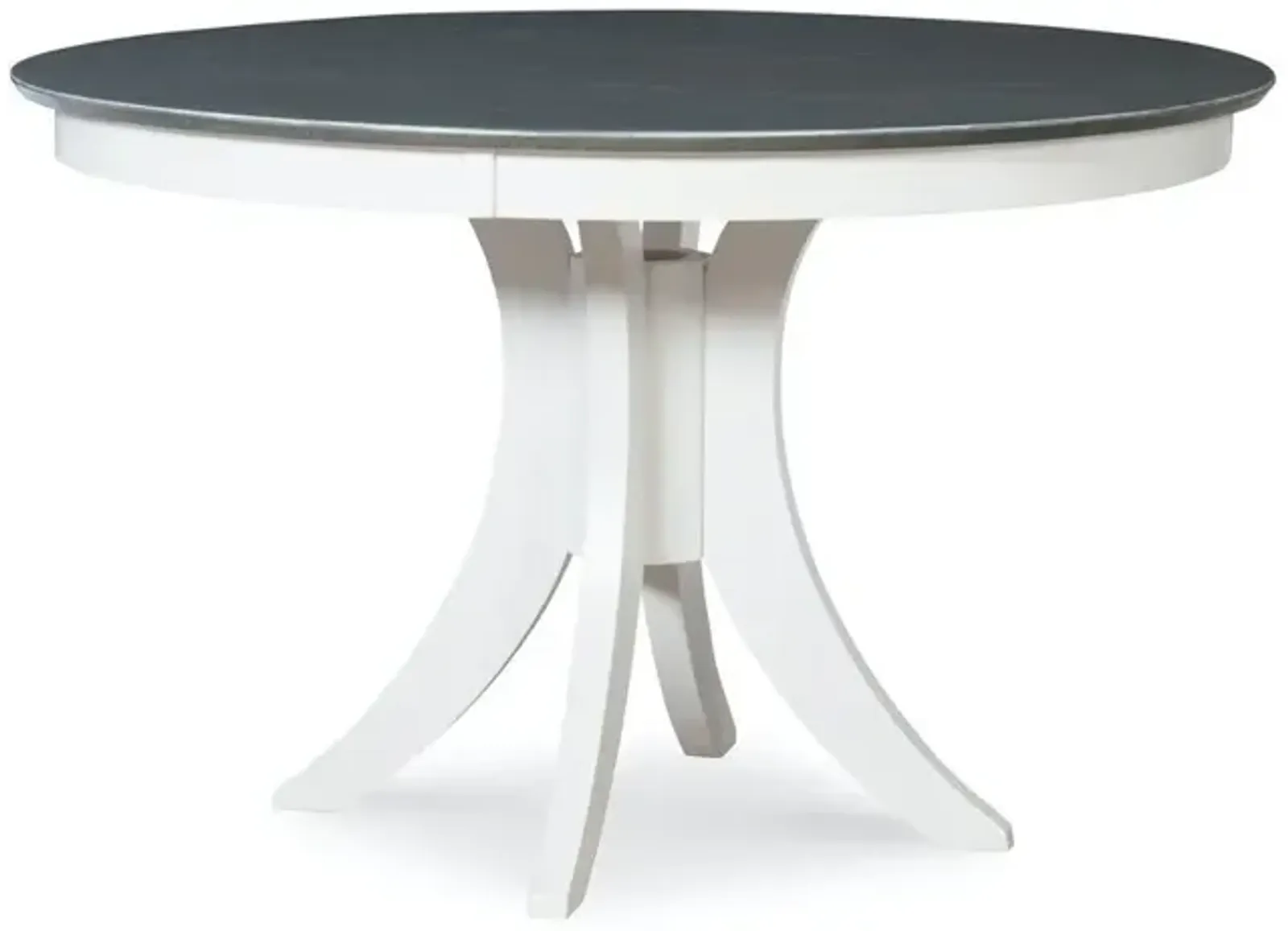 John Thomas Cosmopolitan 30 Inch Siena Pedestal Table in Heather Gray & White