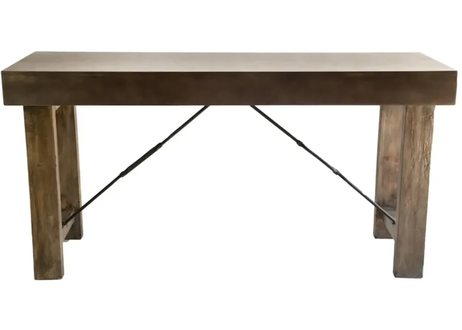 Nest Home Francis 72 Inch Counter-Height Table with Zinc Finished Mdf Top & Iron & Grey Base