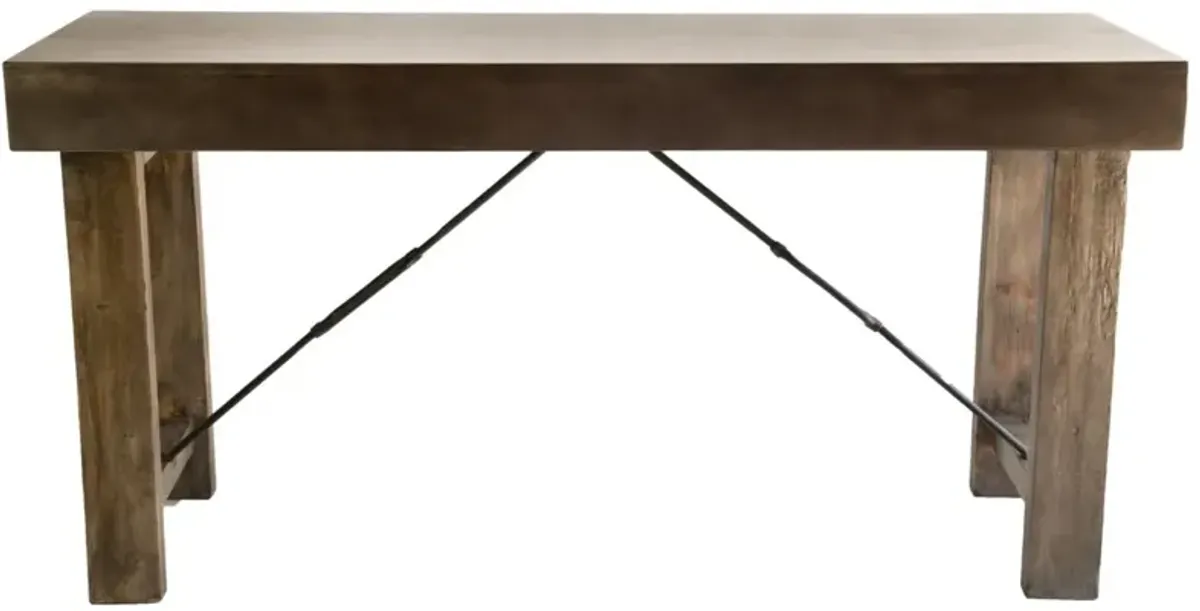 Nest Home Francis 72 Inch Counter-Height Table with Zinc Finished Mdf Top & Iron & Grey Base