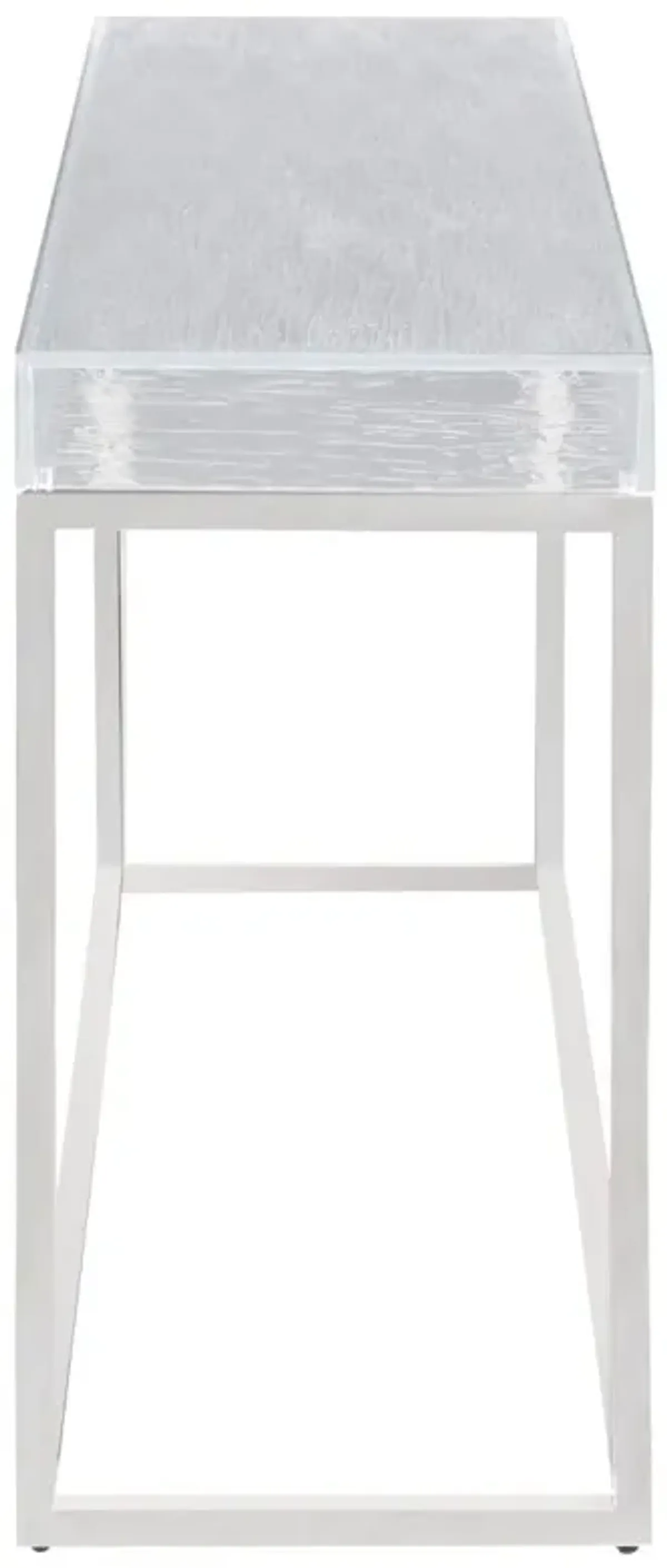 VALERIE CONTEMPORARY SOFA TABLE WITH ACRYLIC TOP & STAINLESS STEEL FRAME