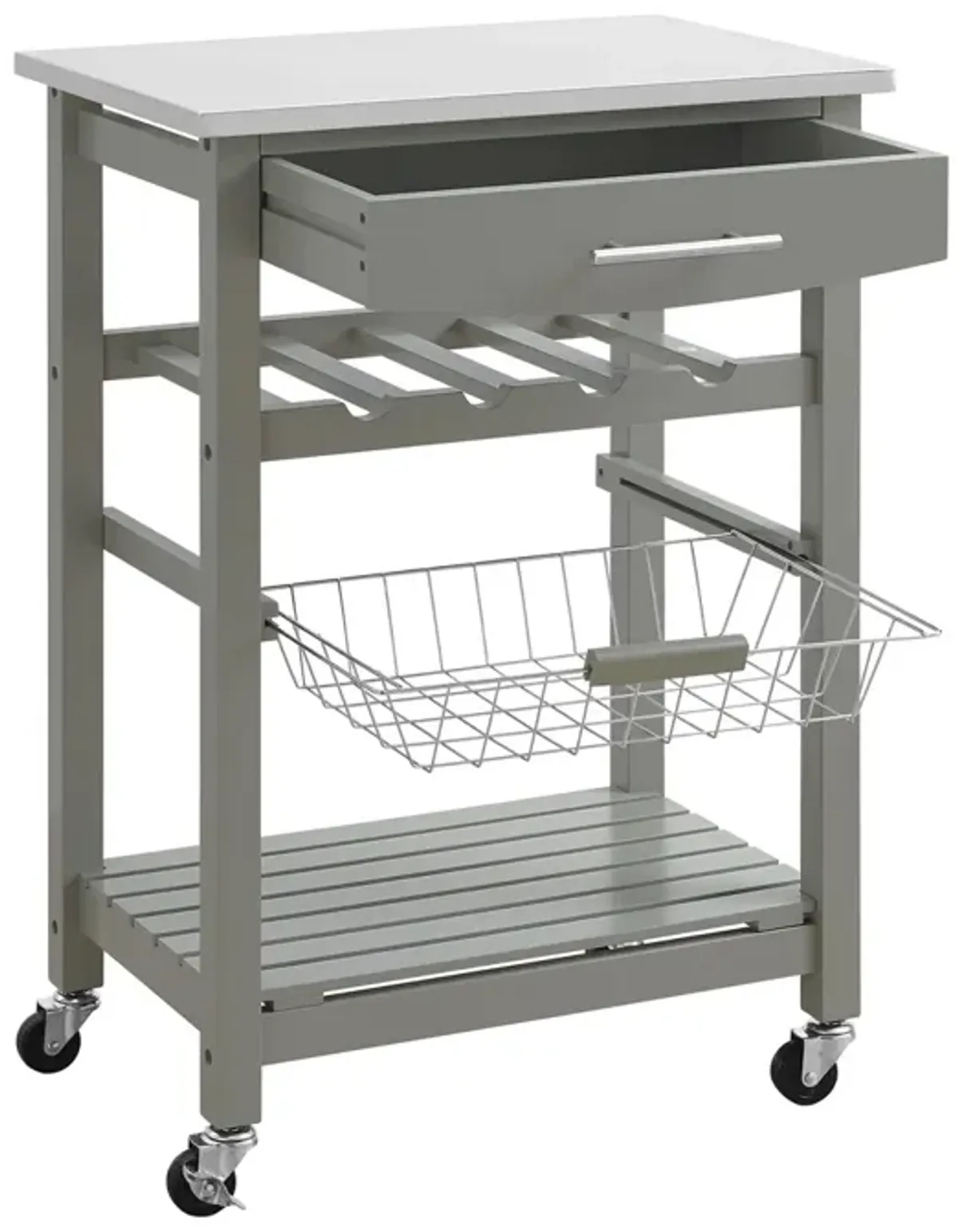 Linon Clarke Gray Kitchen Cart