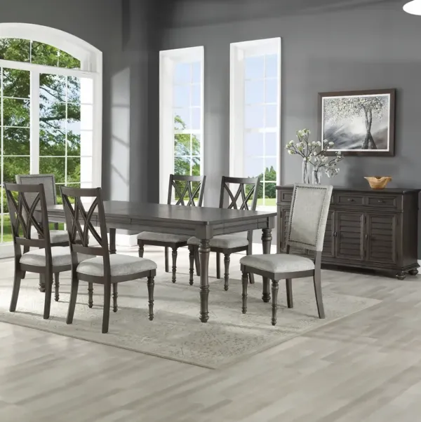 Steve Silver Linnett 7-Pieces Table With 4 Side Chairs & 2 Upholstered Side Chairs Set
