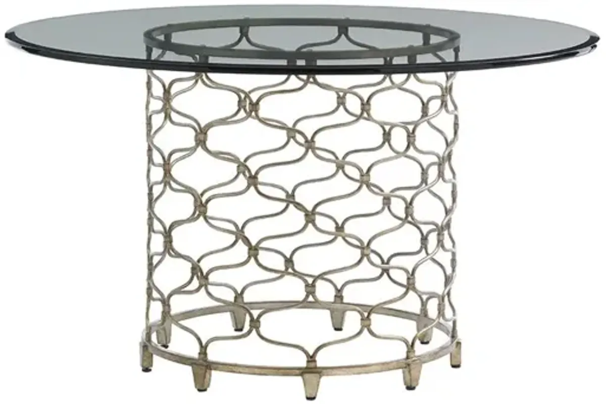 Laurel Canyon by Lexington Bollinger Round Dining Table with 54 Inch Glass Top