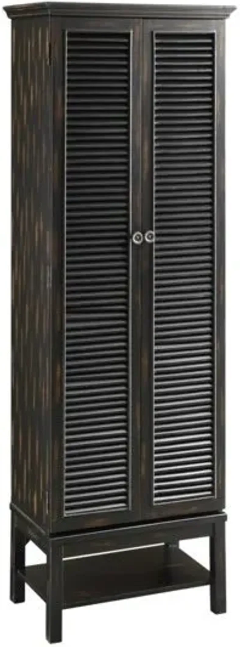 WILMINGTON LOUVERED BLACK TALL DOOR CABINET