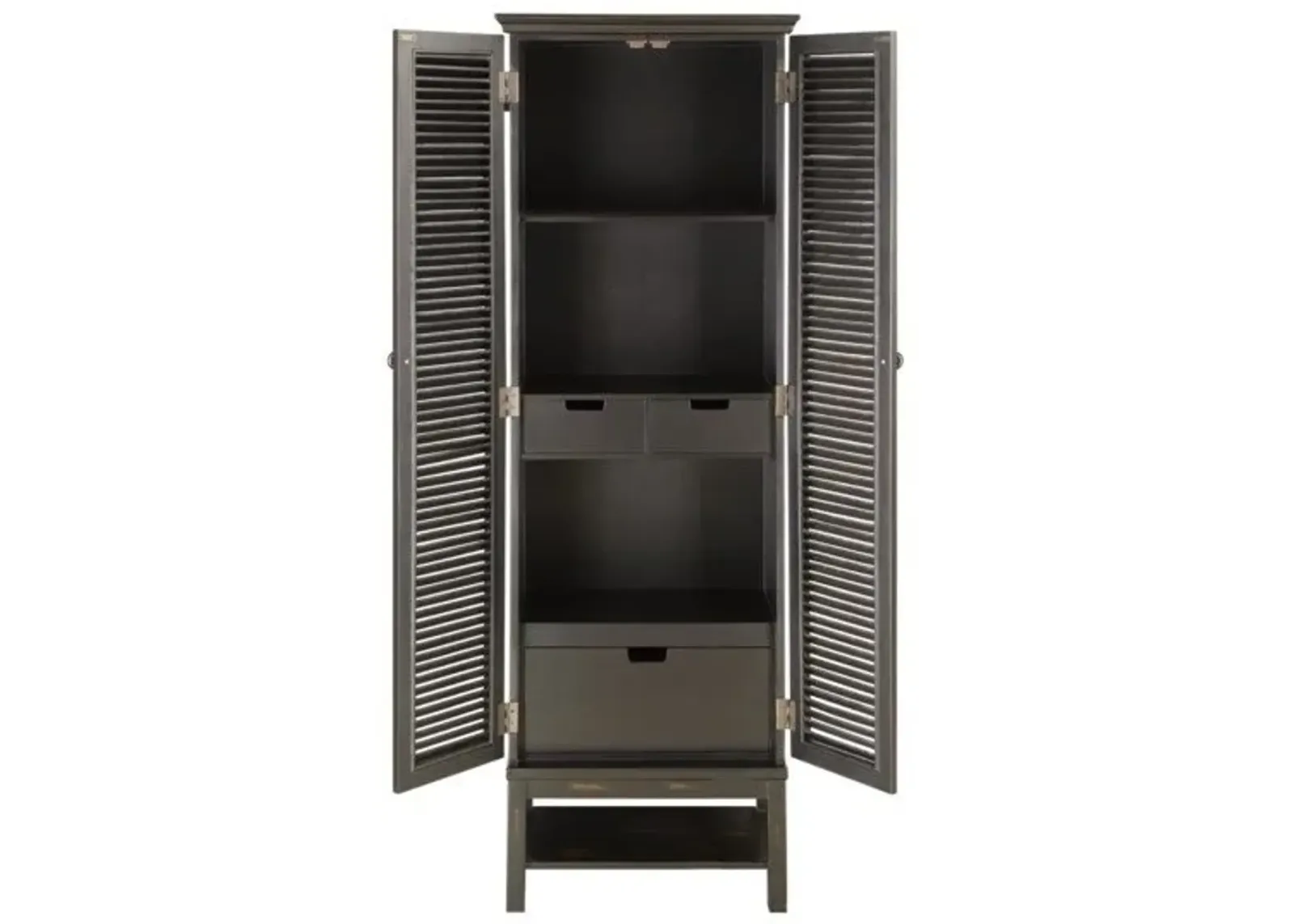 Crestview Wilmington Louvered Black Tall Door Cabinet