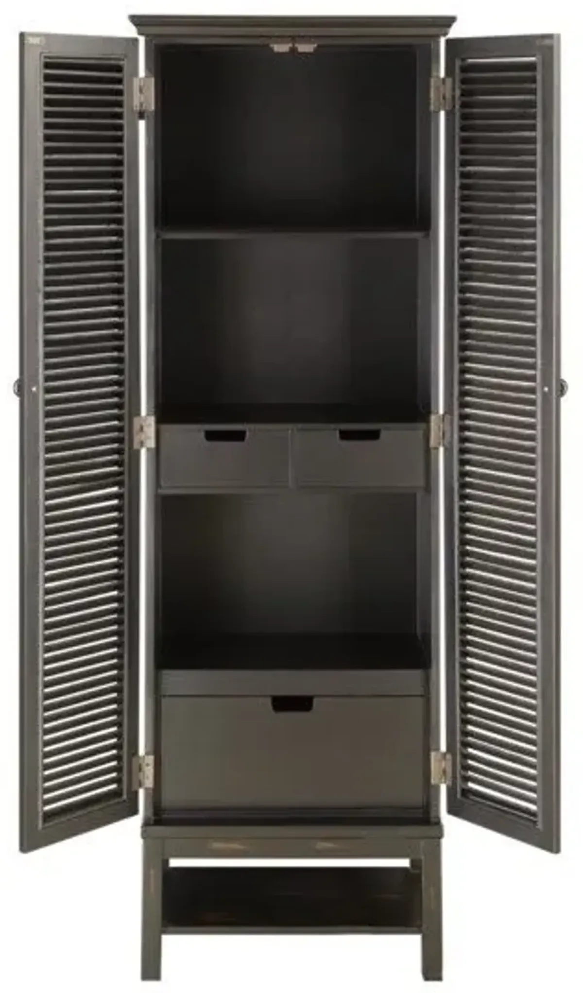 Crestview Wilmington Louvered Black Tall Door Cabinet