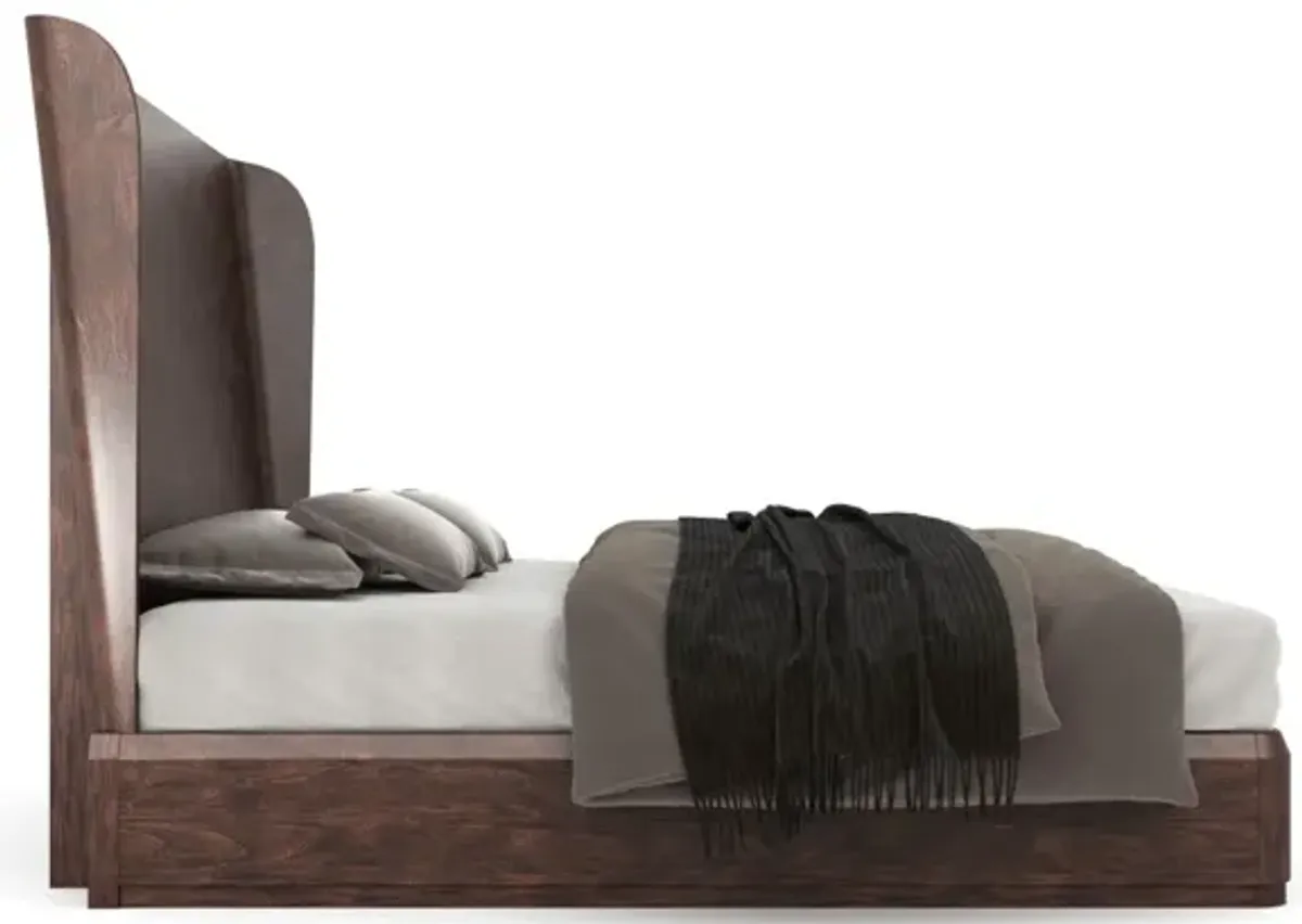 Casa Inspirata Continental King Bed in Brunette Dark Brown Wood Finish