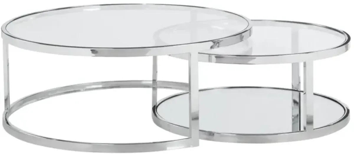 Chintaly Contemporary 2-In-1 Nesting Cocktail Table Set