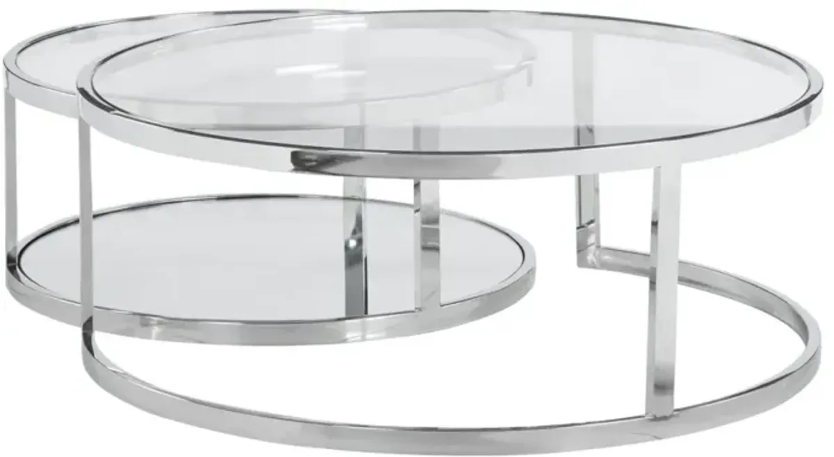 Chintaly Contemporary 2-In-1 Nesting Cocktail Table Set