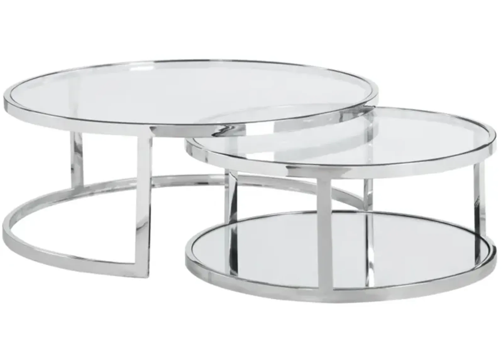 Chintaly Contemporary 2-In-1 Nesting Cocktail Table Set