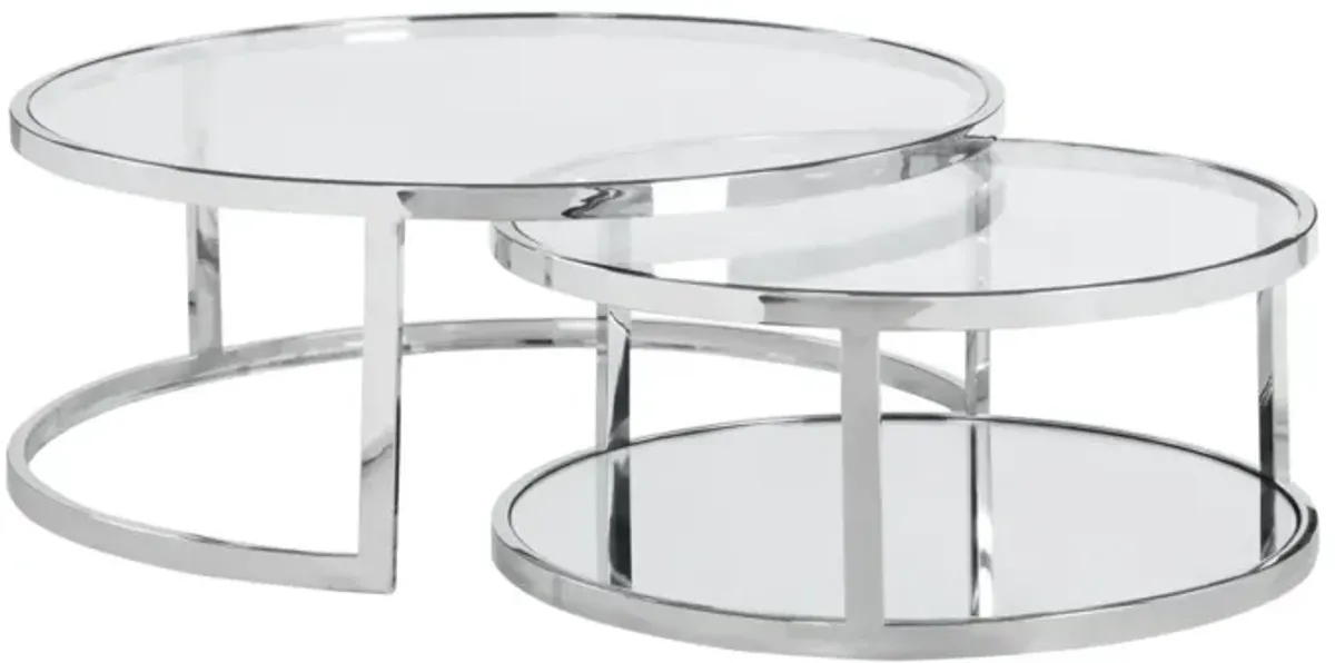 Chintaly Contemporary 2-In-1 Nesting Cocktail Table Set