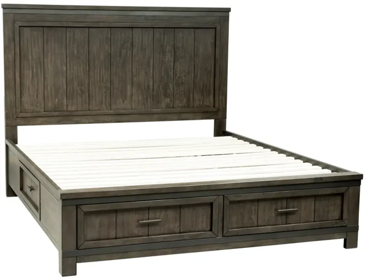 Liberty Furniture Complete Queen Bedroom Set Two-Sided Storage Bed, Dresser, Mirror & Nightstand Thornwood Hills