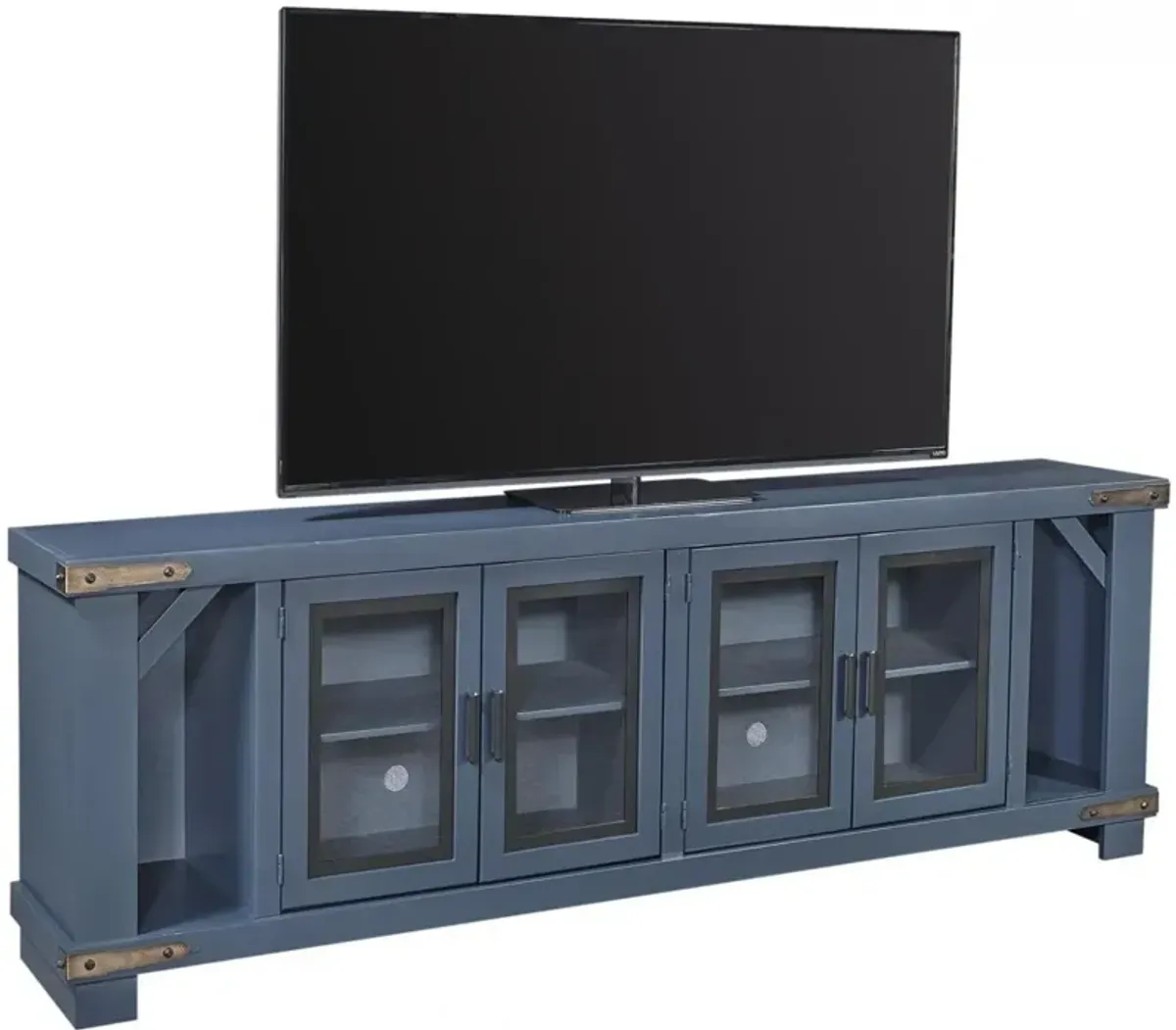 Aspenhome Sawyer Malta Blue 98 Inch TV Stand Hutch