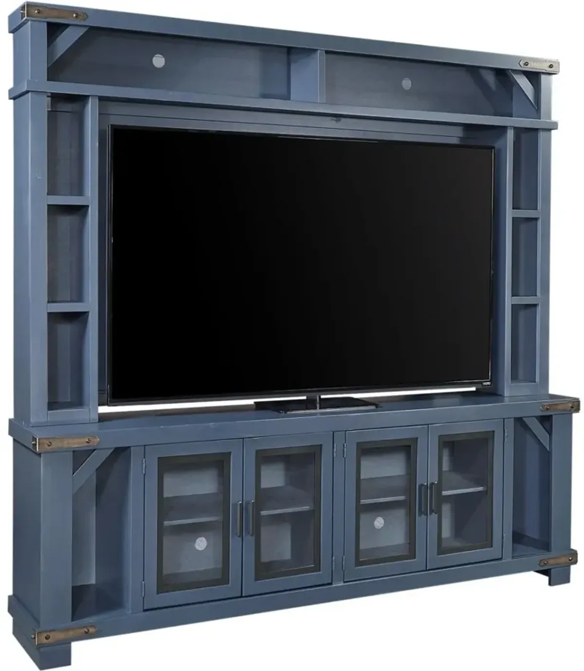 Aspenhome Sawyer Malta Blue 98 Inch TV Stand Hutch