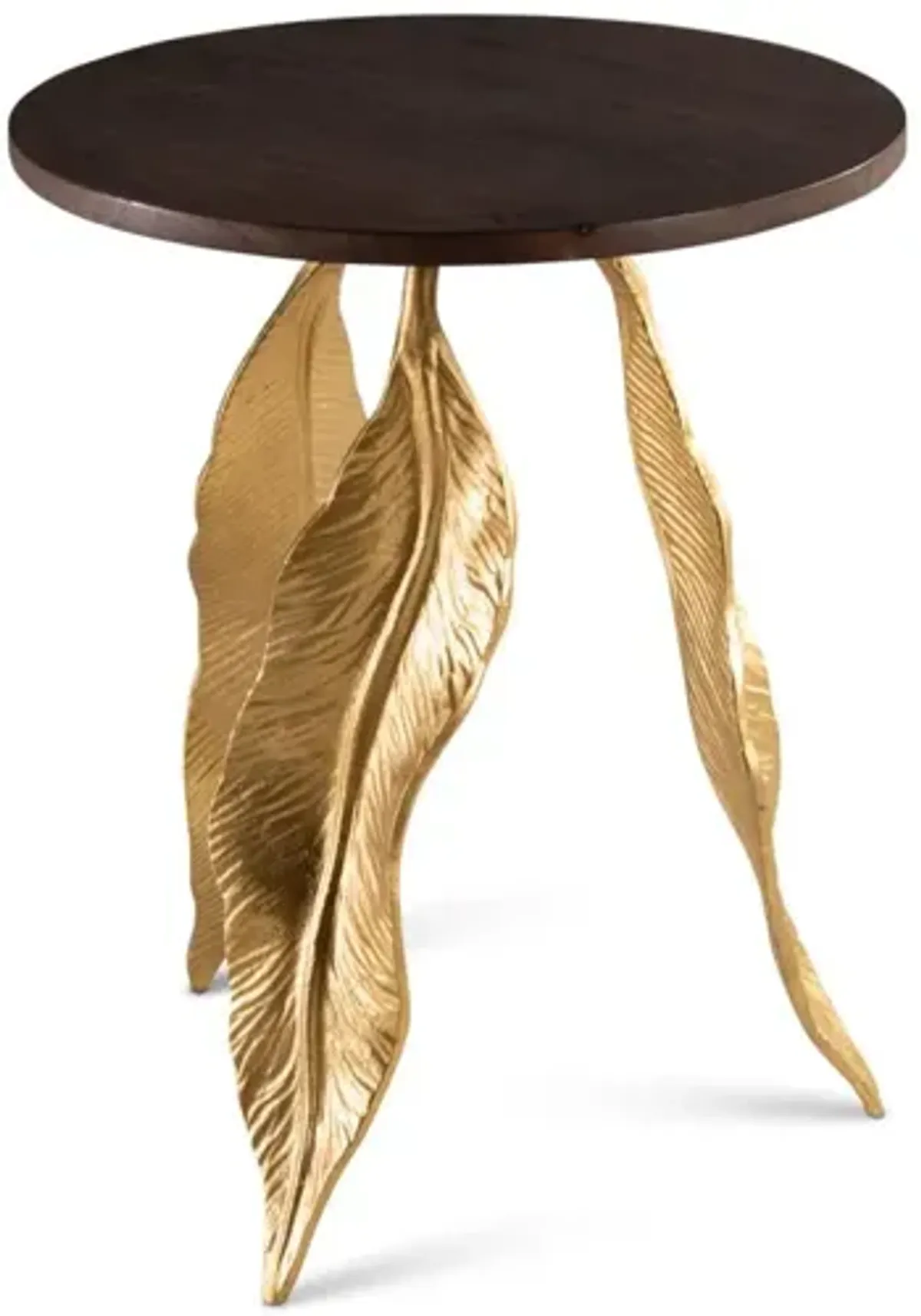 Steve Silver Verna Luscious Walnut Gold Leaf Accent Table