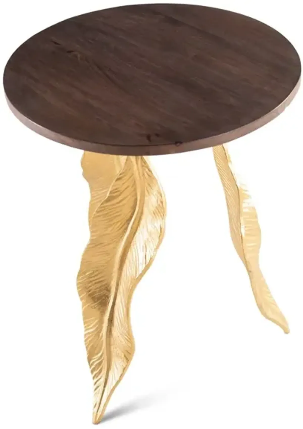 Steve Silver Verna Luscious Walnut Gold Leaf Accent Table