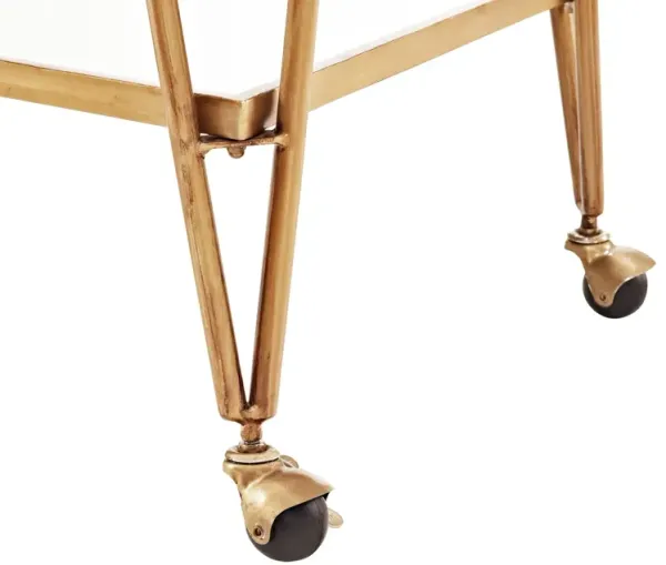 Linon Gold Mid-Century Bar Cart