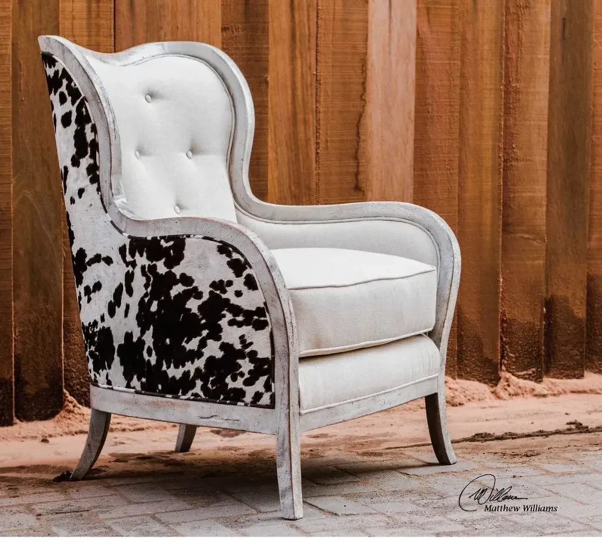 Uttermost Chalina Millky White Arm Chair