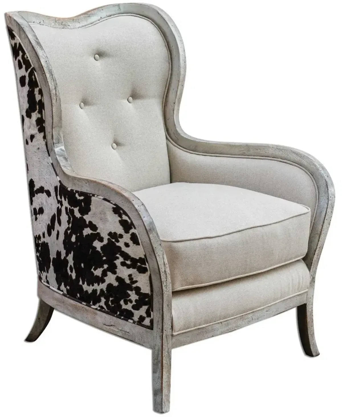 Uttermost Chalina Millky White Arm Chair