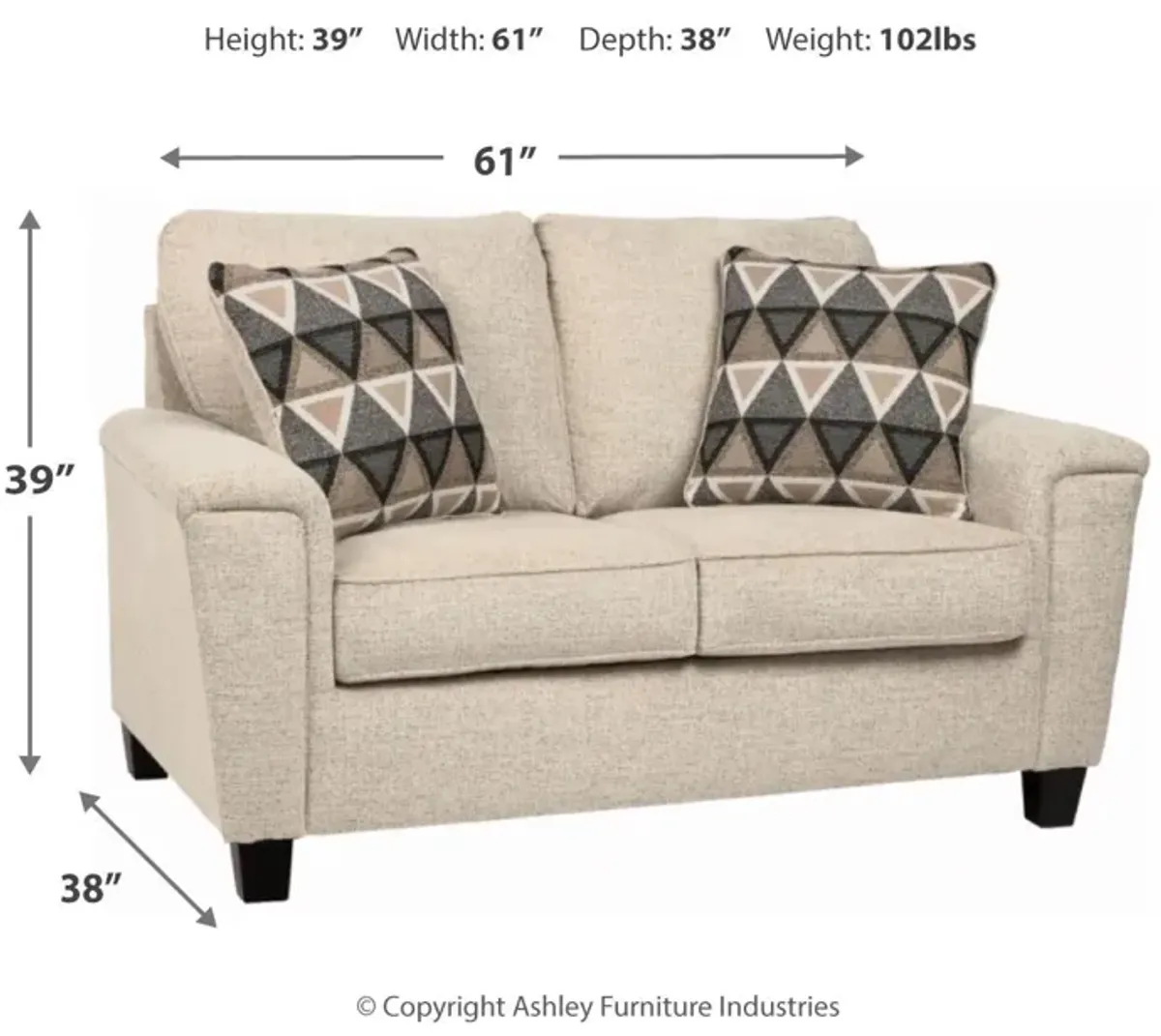 Ashley Abinger Natural Loveseat