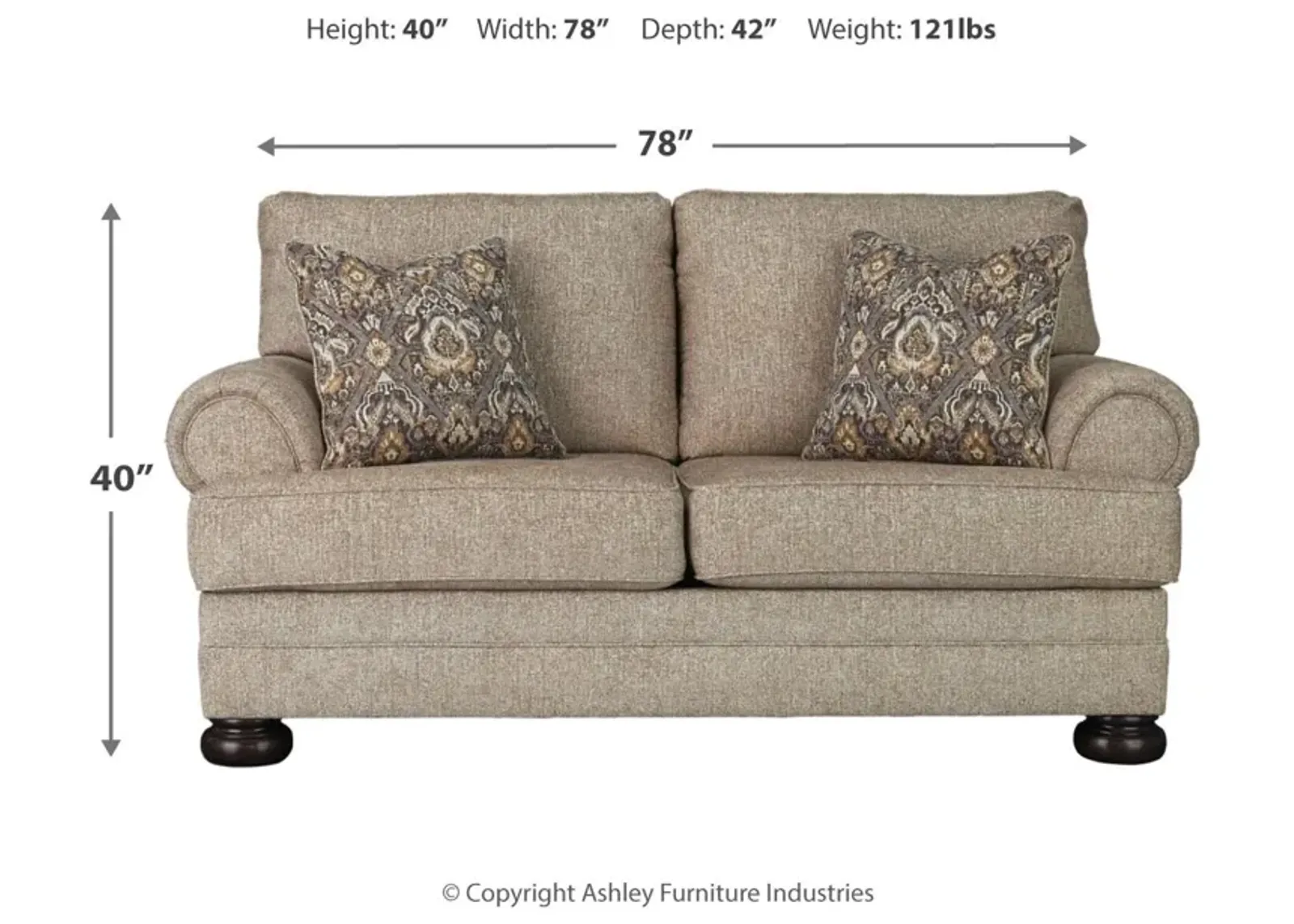 Ashley Kananwood Oatmeal Loveseat