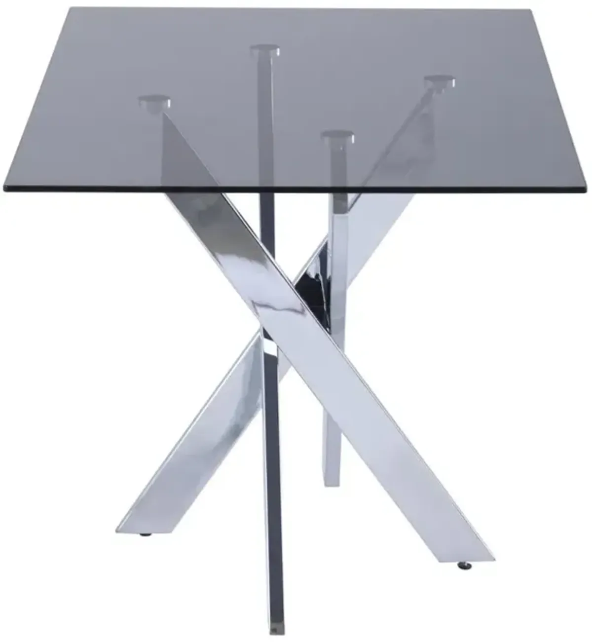 Chintaly Genevieve Modern Rectangular Glass Top Dining Table