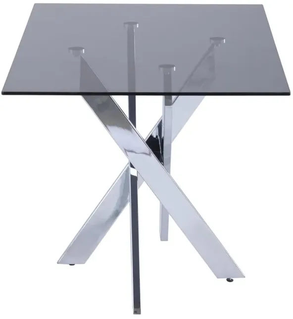 GENEVIEVE MODERN RECTANGULAR GLASS TOP DINING TABLE