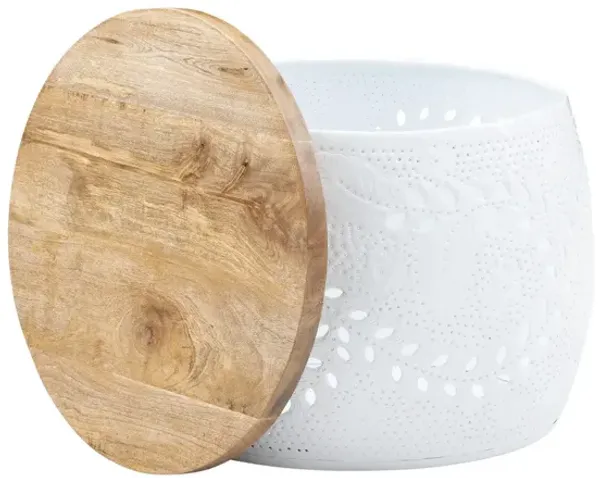 KYOMI DRUM TABLE SMALL - WHITE