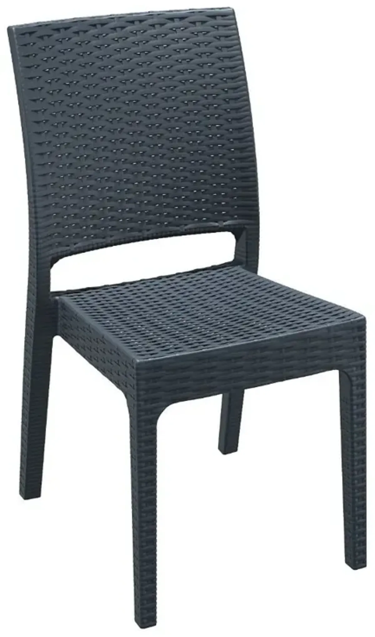 Compamia Florida Resin Wickerlook Dining Chair Dark Gray