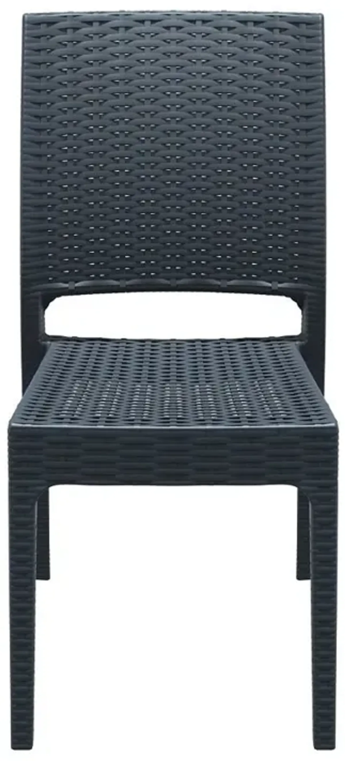 Compamia Florida Resin Wickerlook Dining Chair Dark Gray