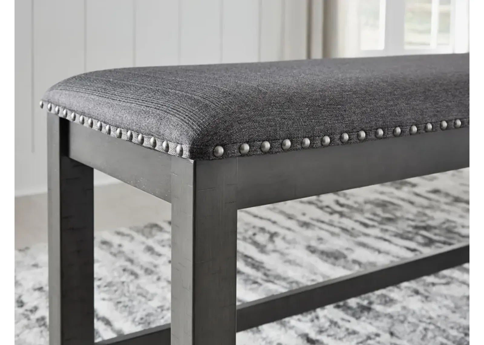 Ashley Myshanna Antiqued Gray Dining Room Bench