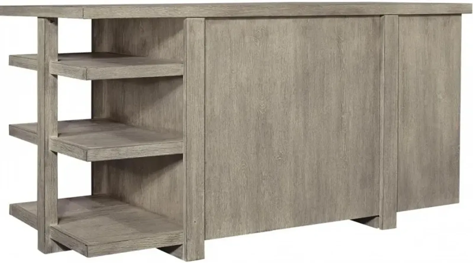 Aspenhome Platinum Gray Linen 60 Inch Desk with Open Shelves