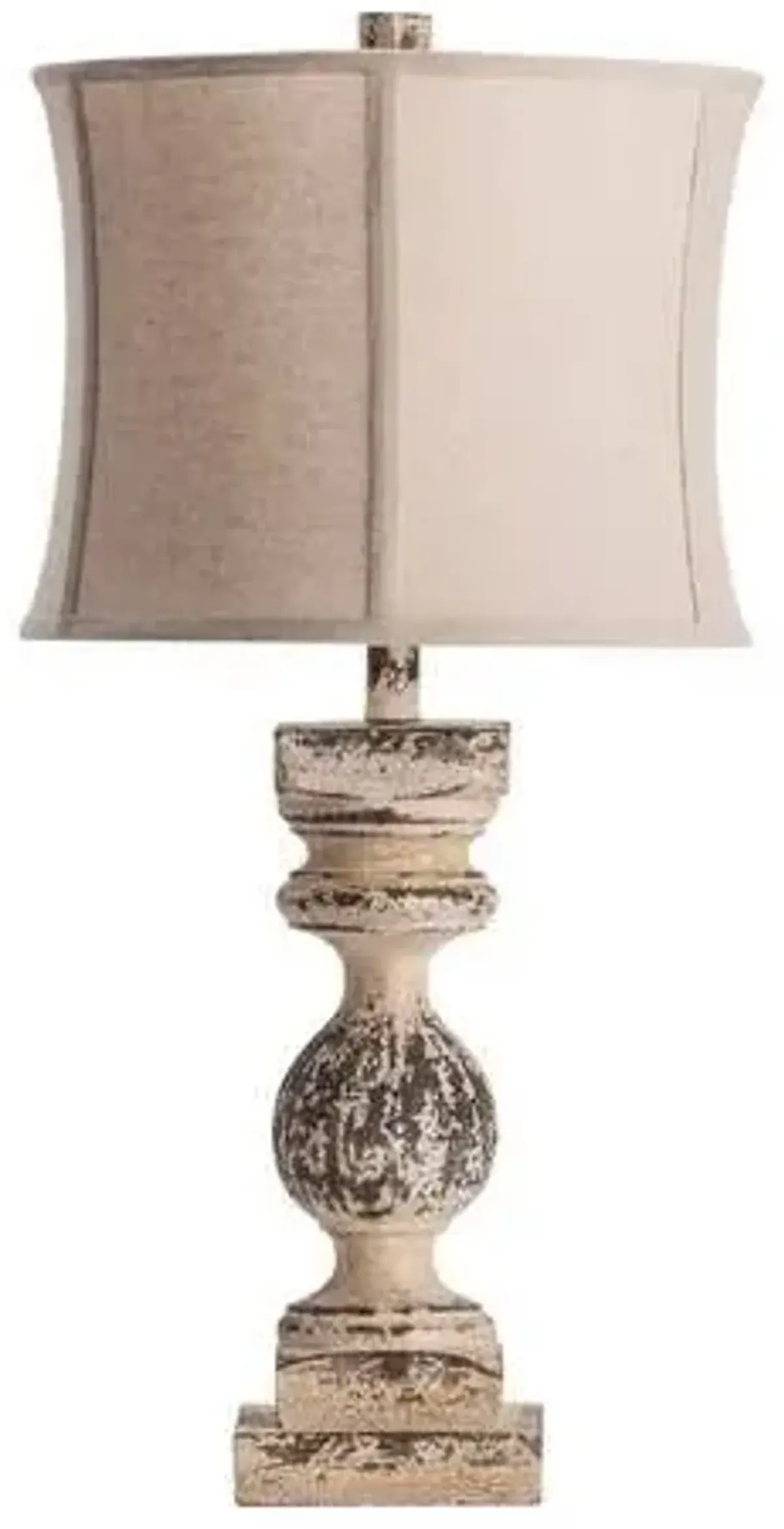 Crestview Emory Antique White Table Lamp