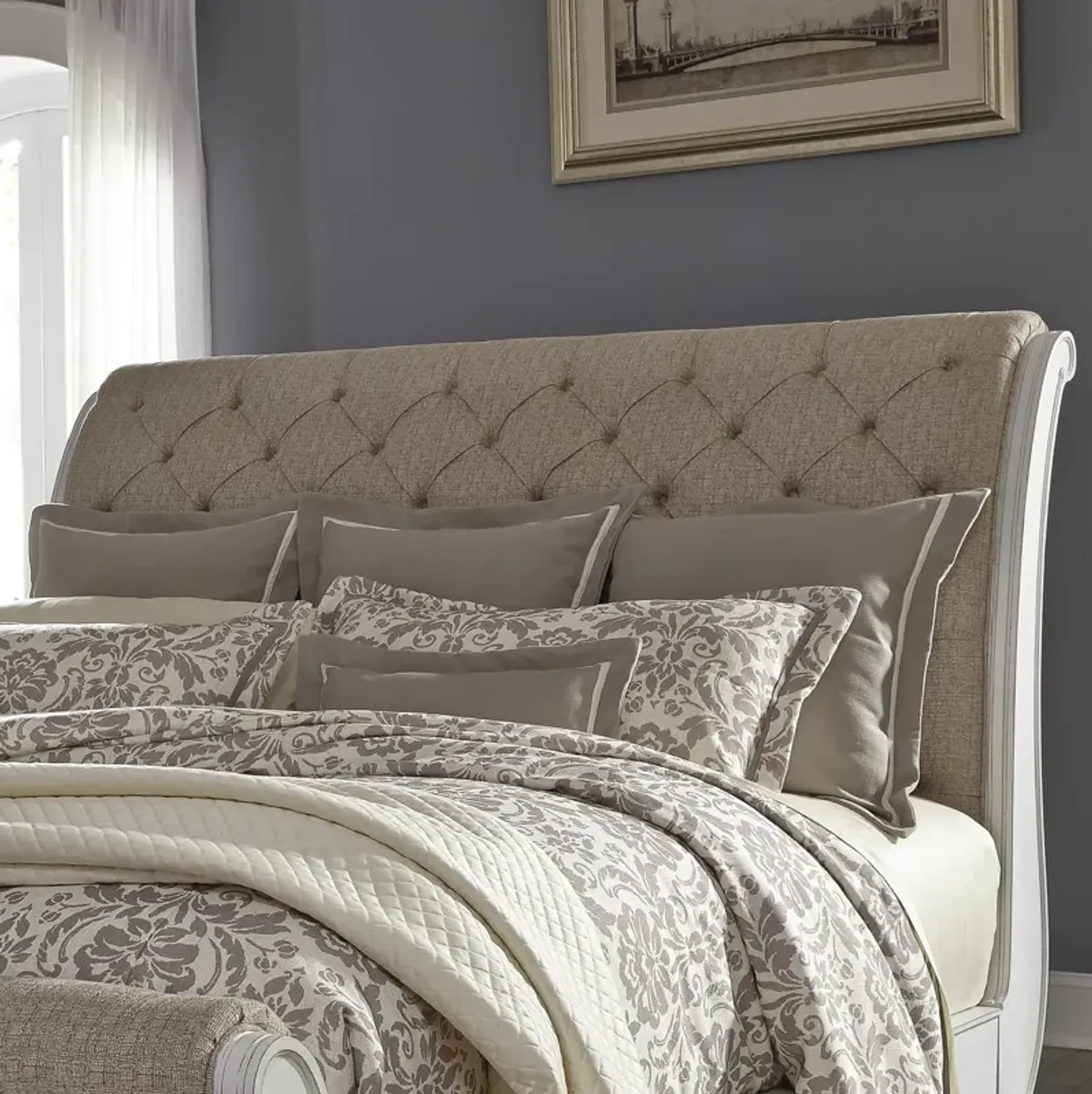 Liberty Furniture Upholstered Sleigh Abbey Park Queen Headboard