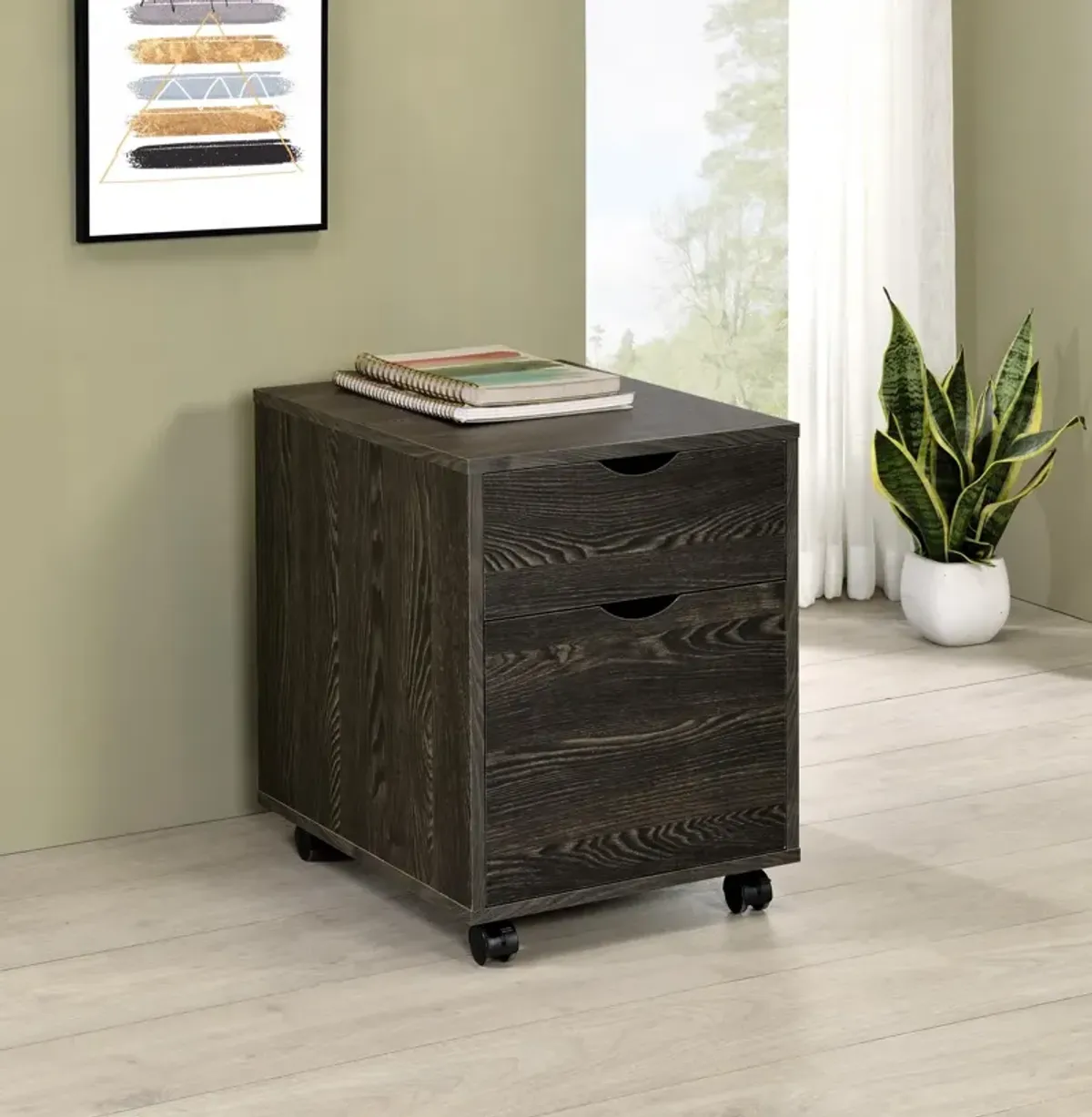 Coaster Noorvik 2-Drawer Home Office Mobile File Cabinet Dark Oak