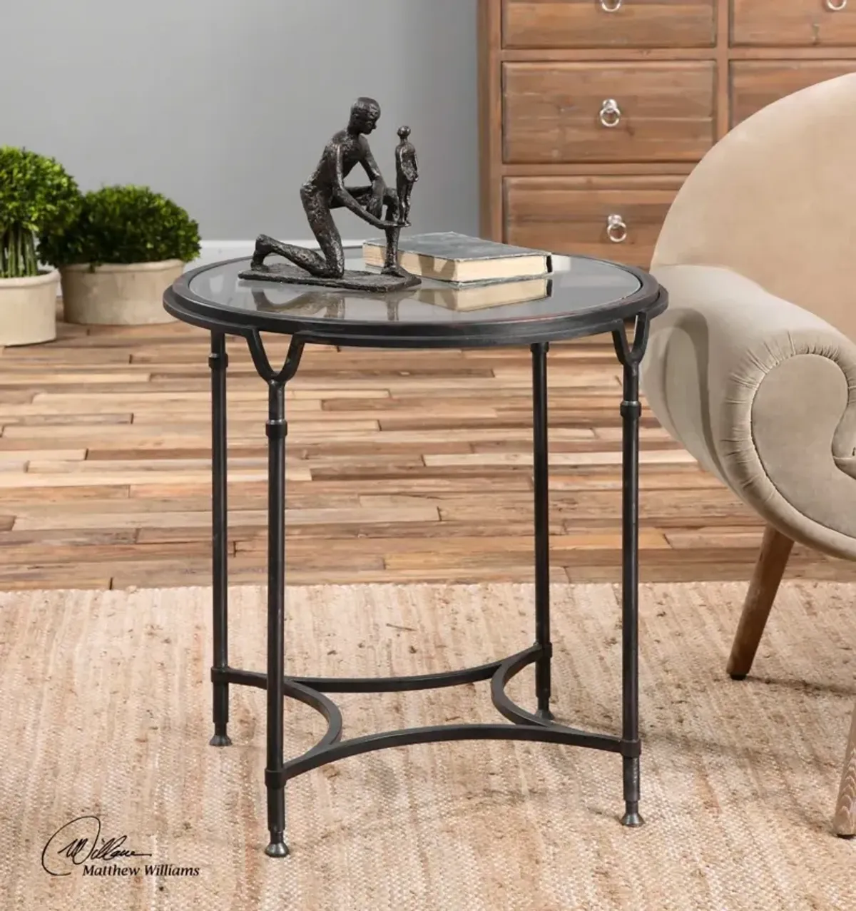 Uttermost Samson Aged Black Side Table