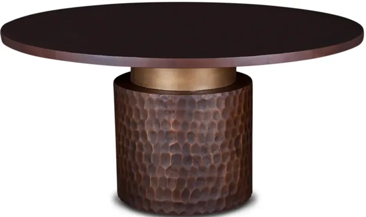 Home Trends Design Santa Cruz Round Two-Tone Mango Wood Dining Table