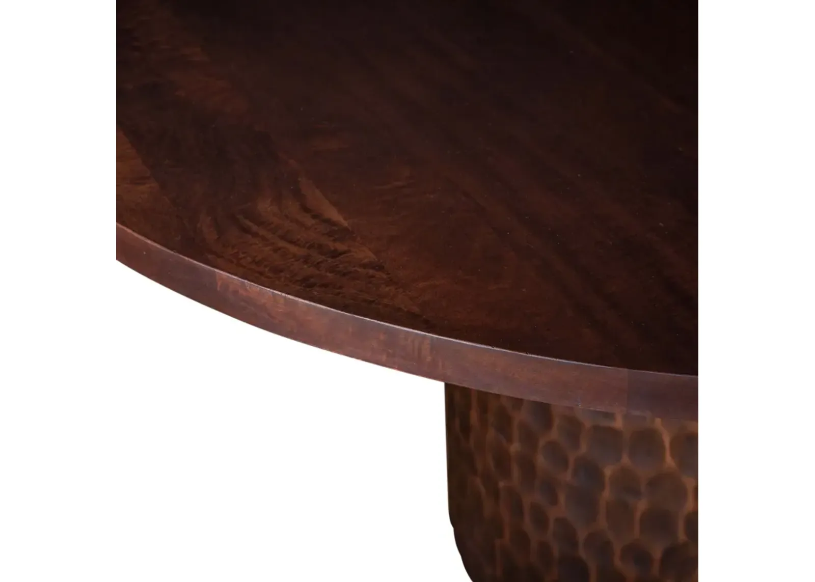 Home Trends Design Santa Cruz Round Two-Tone Mango Wood Dining Table