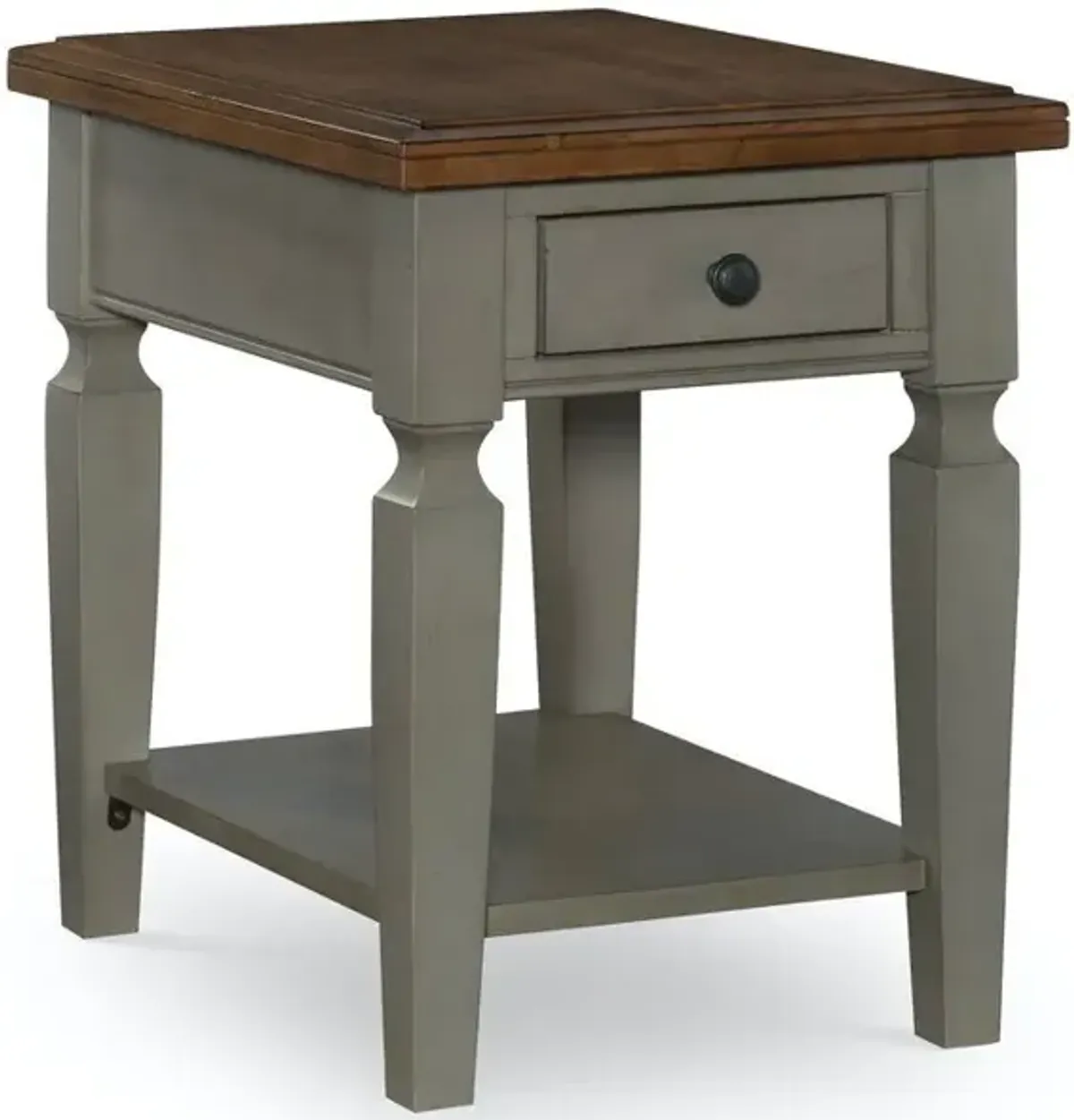 John Thomas Vista End Table in Hickory & Stone