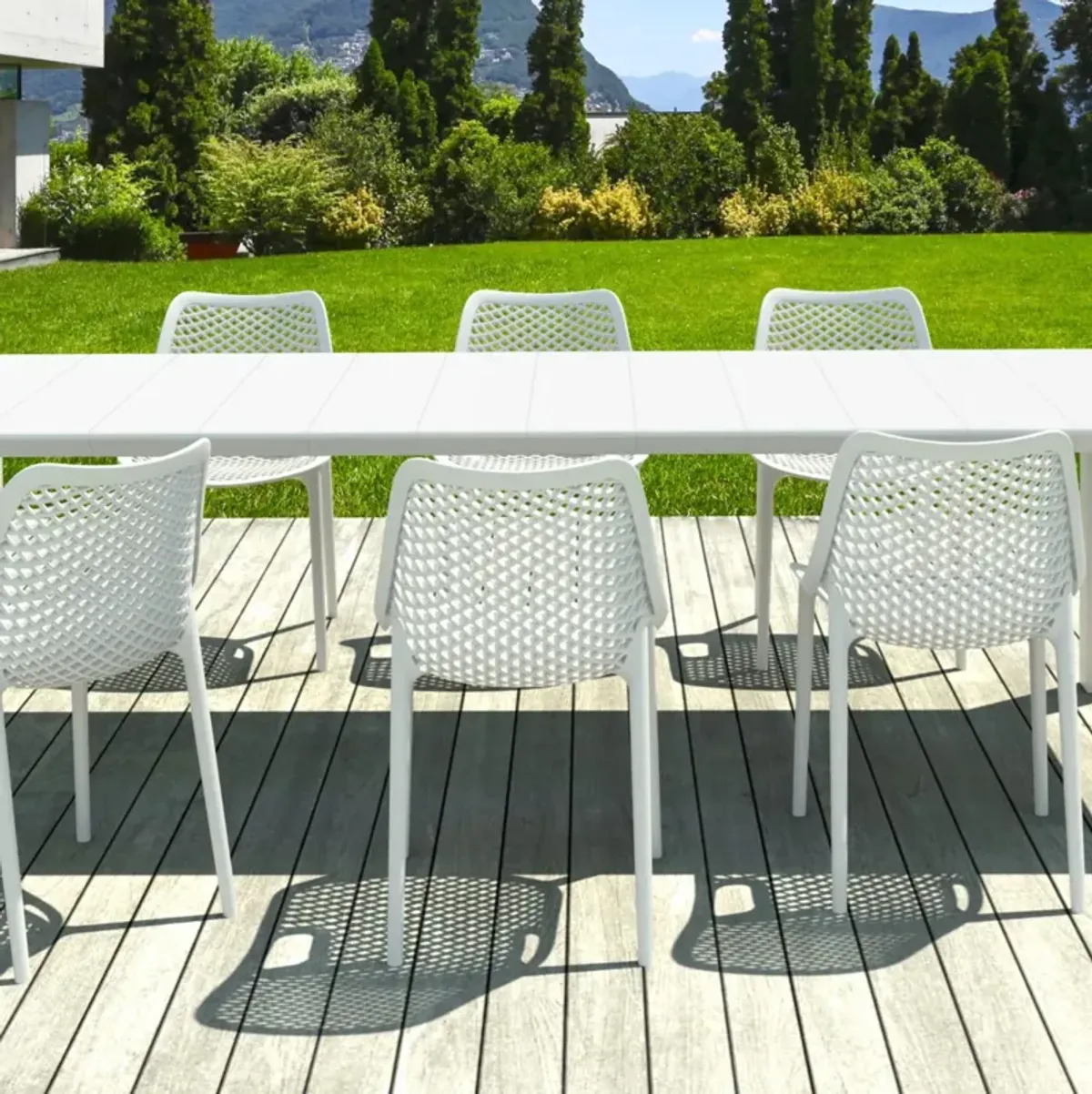 Compamia Air Extension Outdoor Dining Set 9-Piece White