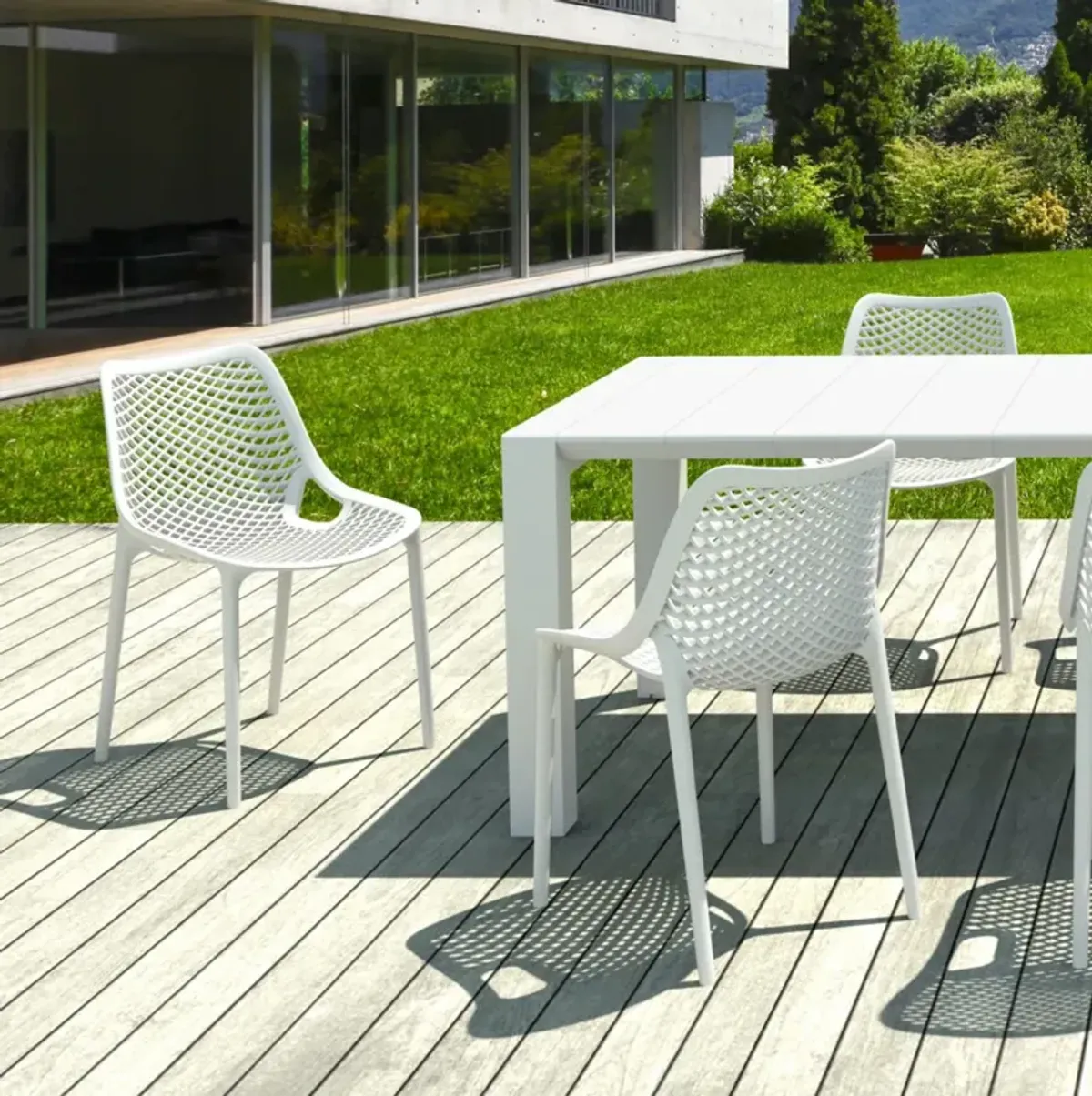 Compamia Air Extension Outdoor Dining Set 9-Piece White