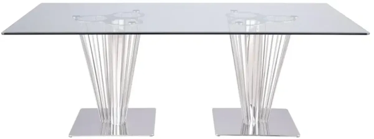 Chintaly Fernanda Contemporary Rectangular Glass Dining Table