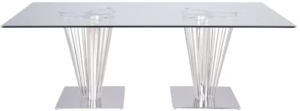 Chintaly Fernanda Contemporary Rectangular Glass Dining Table