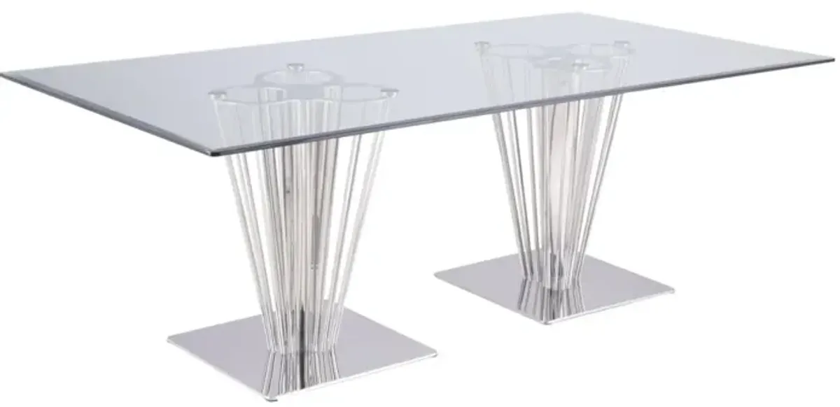 Chintaly Fernanda Contemporary Rectangular Glass Dining Table