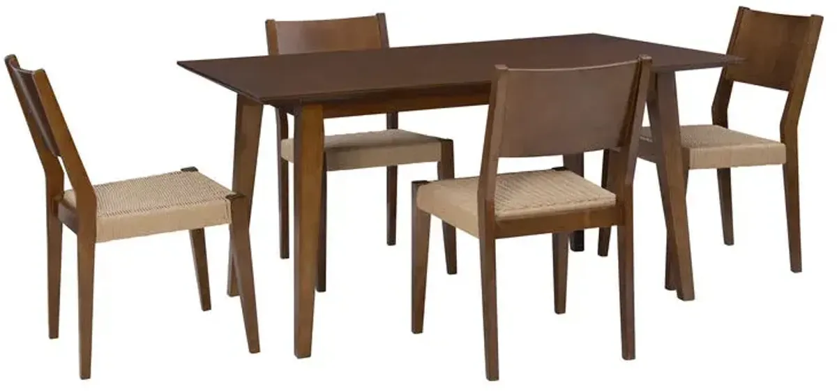 Powell Cadence 5-Piece Dining Set Brown