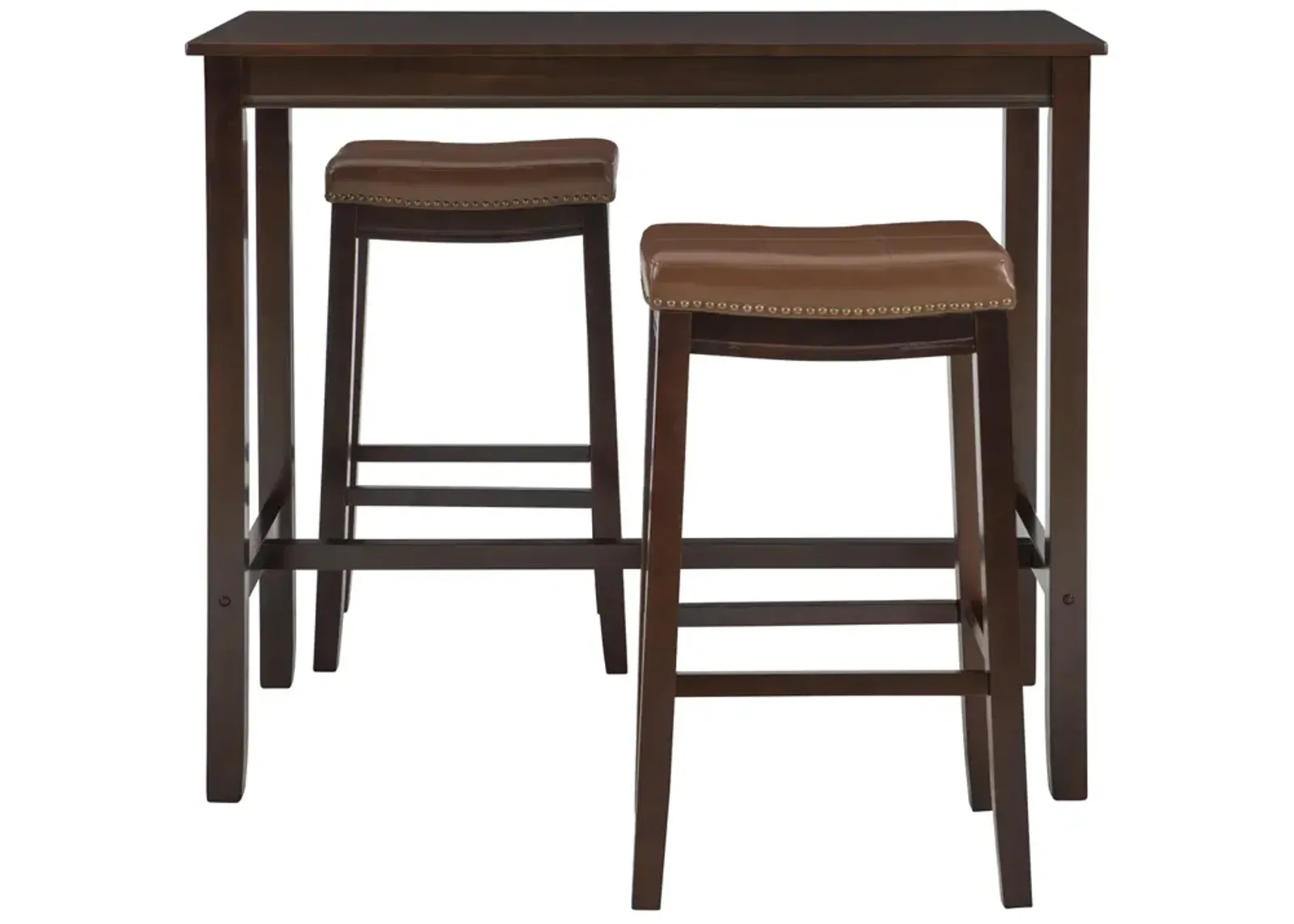 Linon Claridge 3-Piece Brown/Cognac Bar Stools & Table Set