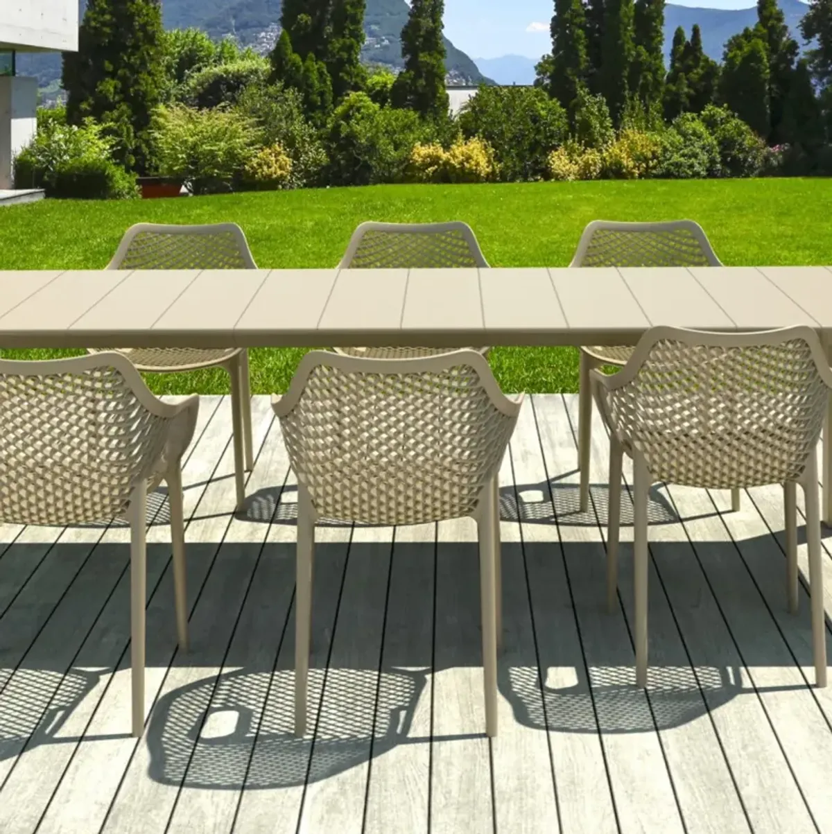 Compamia Air XL Extension Outdoor Dining Set 9-Piece Dove Gray